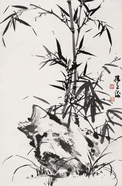 韩天衡 竹石 立轴